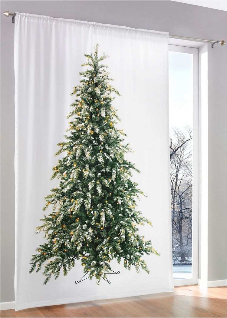 Christmas window treatment with beautiful photo curtains