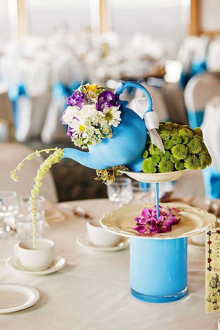 DIY wedding table decor ideas bridal shower centerpiece tea party ideas