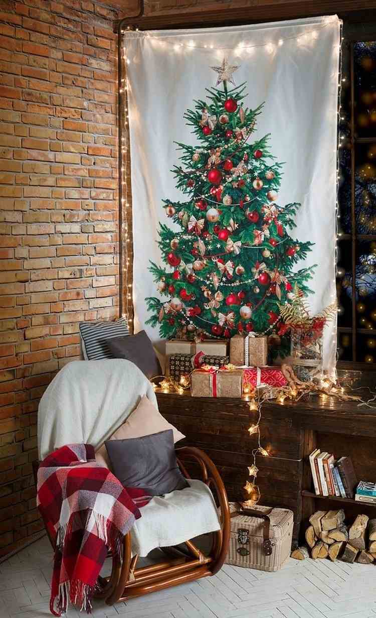 alternative Christmas trees festive photo curtains ideas 