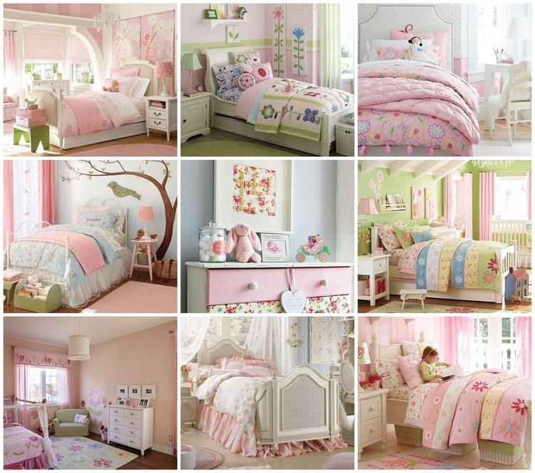 awesome flower themed girls room interior design ideas in pastel colors