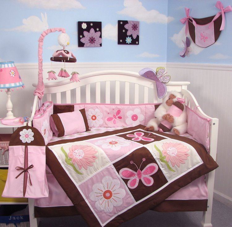 baby girl bedroom nursery ideas flower theme decor bed sheets