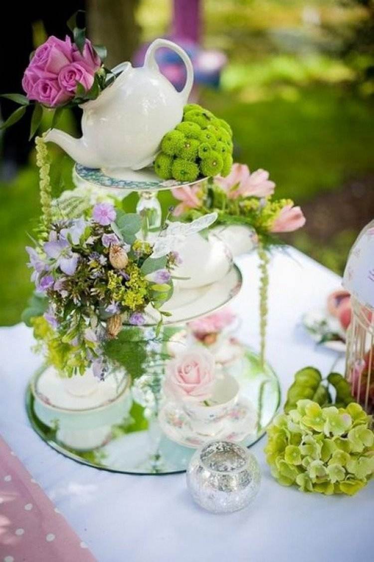 bridal shower tea party wedding decoration ideas teapot centerpieces