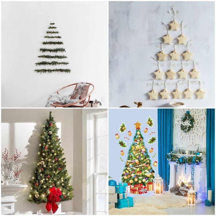 creative wall Christmas tree alternative decorating ideas