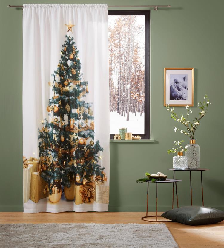 easy Christmas window decoration ideas photo curtains
