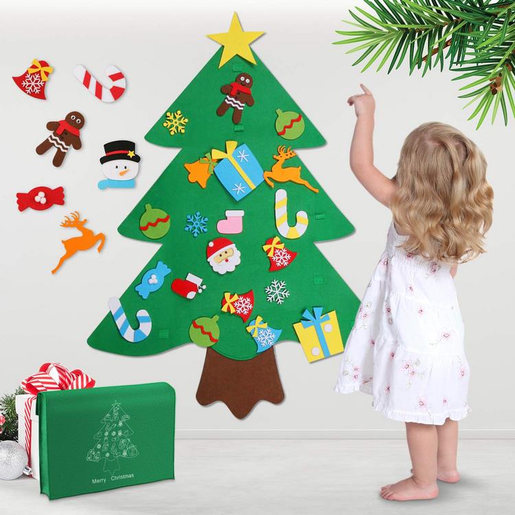 felt Christmas tree kids room decor ideas