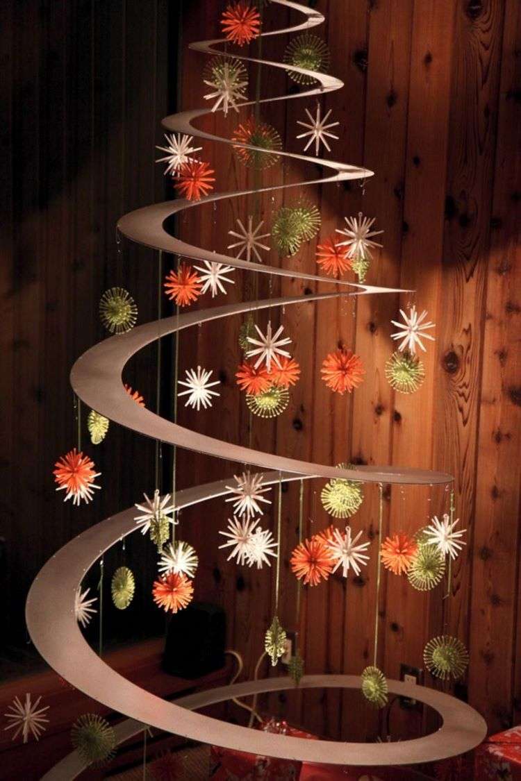 suspended Christmas tree ideas alternative decor tips