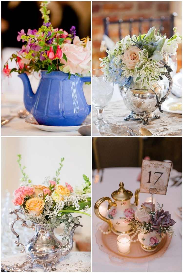 teapot centerpiece ideas wedding table decoration