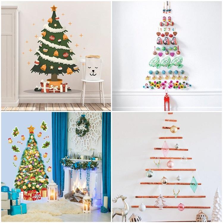wall Christmas tree ideas wall decals wood household items