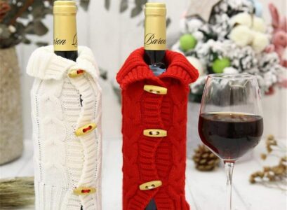 wine-bottle-decoration-for-Christmas-old-sweater-red-and-white