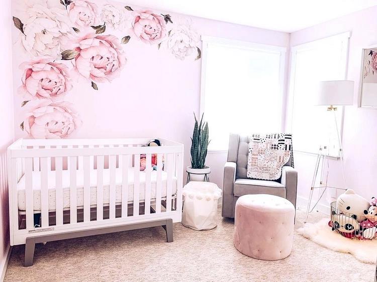 wonderful nursery decor baby girl room floral wall art prints