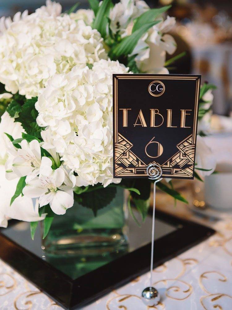 Art Deco wedding table ideas The Great Gatsby theme