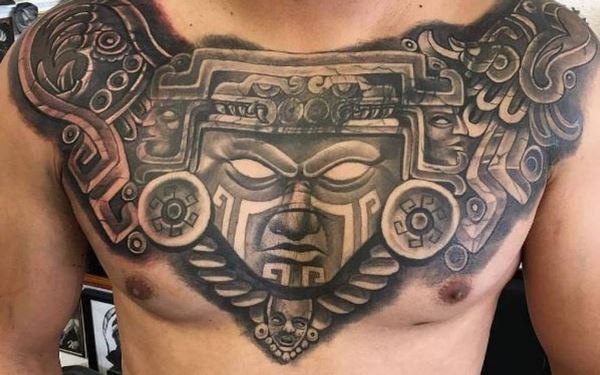 Aztec chest tattoo designs symbols and meaning