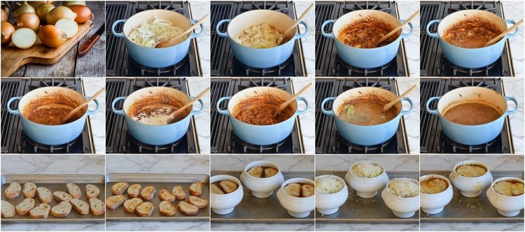 Classic French onion soup recipe and directions step by step