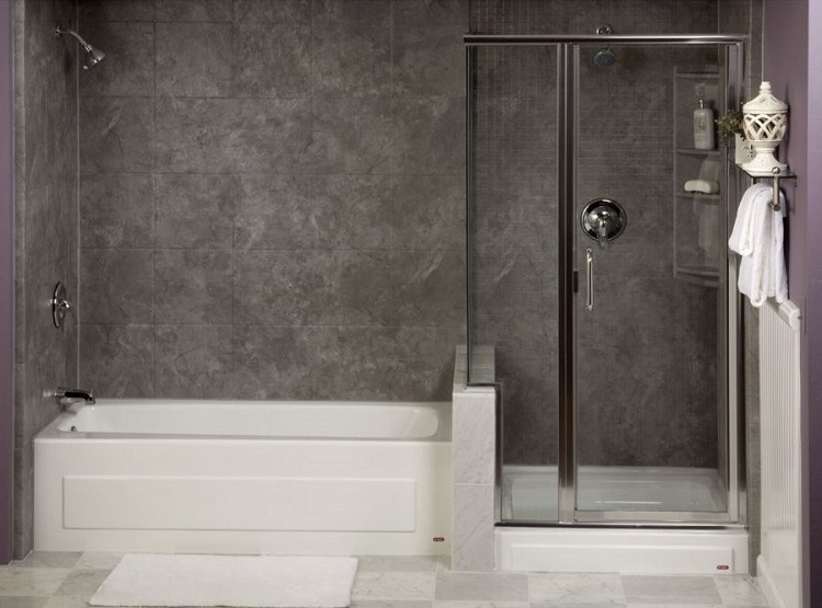 Shower cabin next to the bathtub modern design ideas