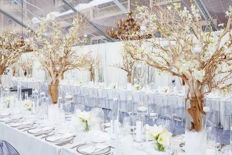 all white wedding decor and winter theme ideas