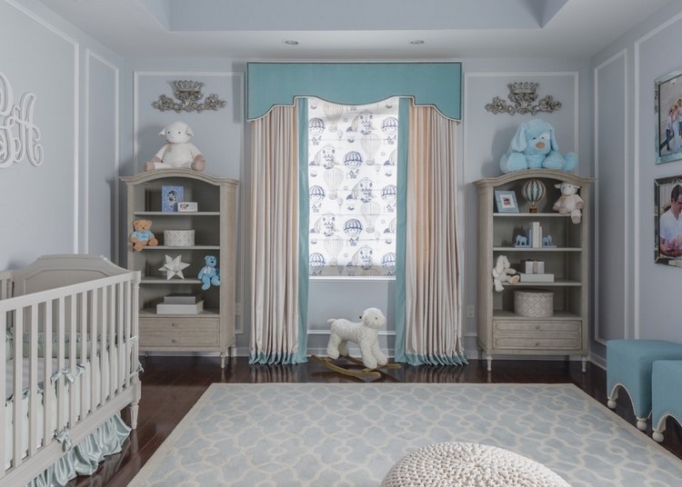 amazing baby boy nursery room design in grey and blue