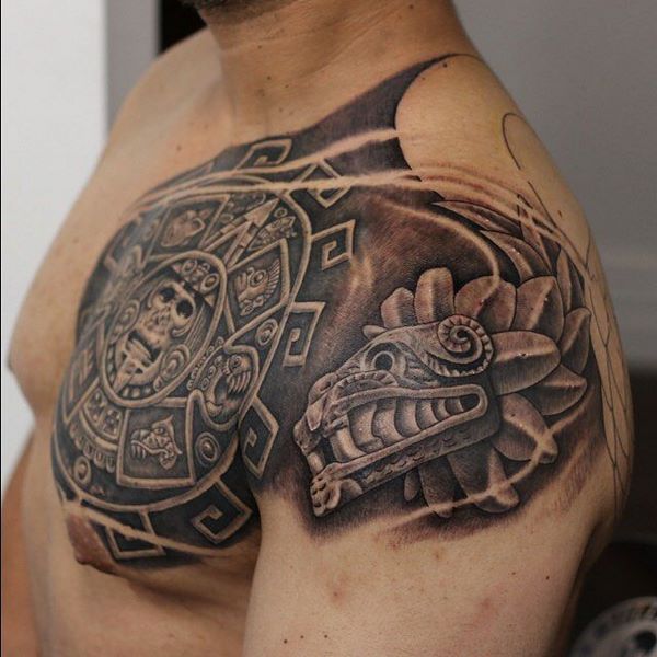awesome tribal tattoo ideas for men chest and shoulder designs