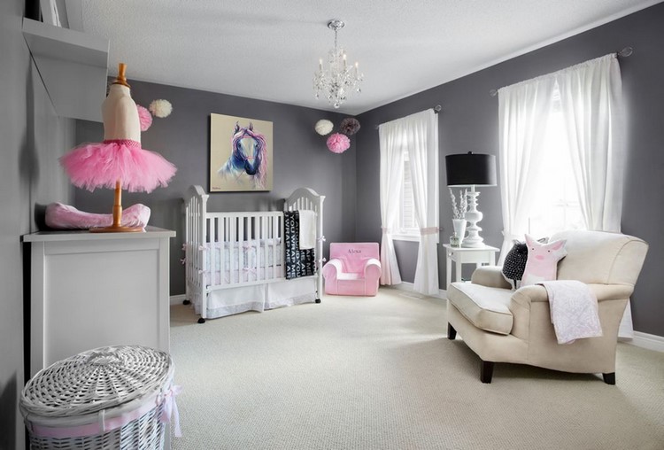 baby girl room ideas grey interior design with pink accents