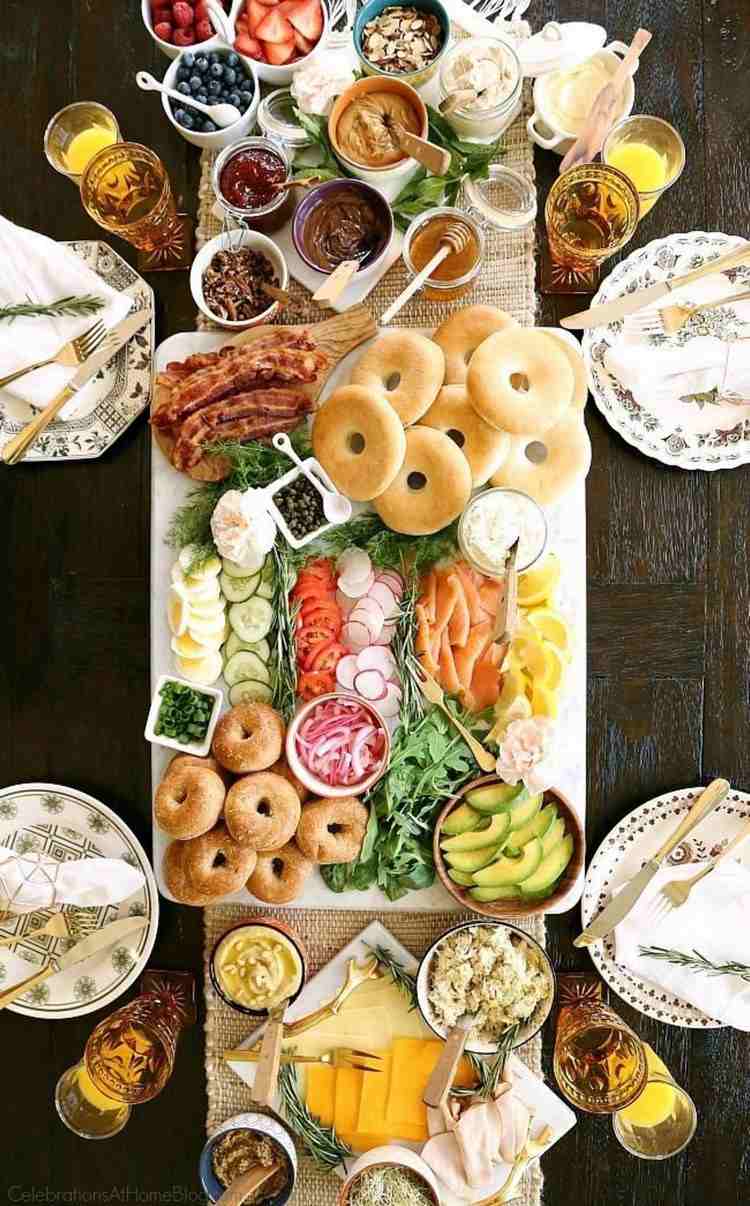 bread rolls bagels Sunday brunch ideas