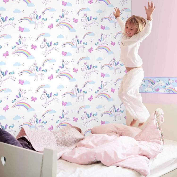 girl room wall decor ideas butterflies and unicorns