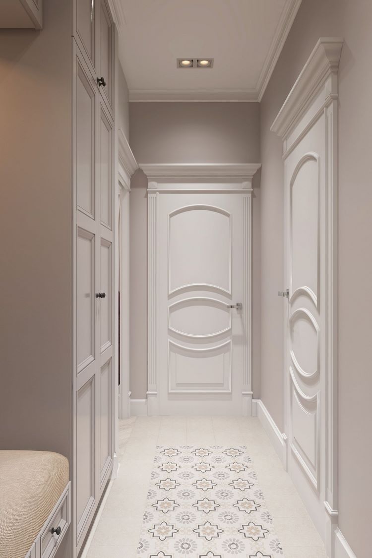 stylish home design ideas corridor in white and grey