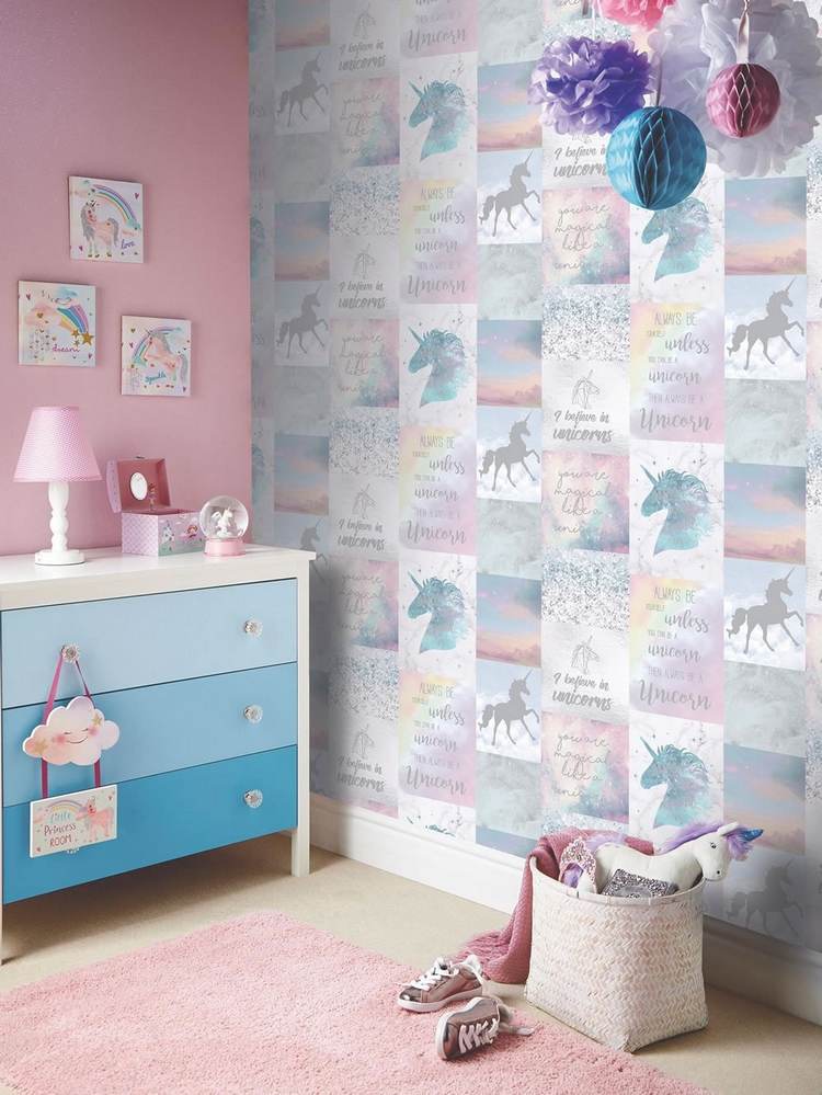 unicorn wallpaper creative design ideas for girls rooms