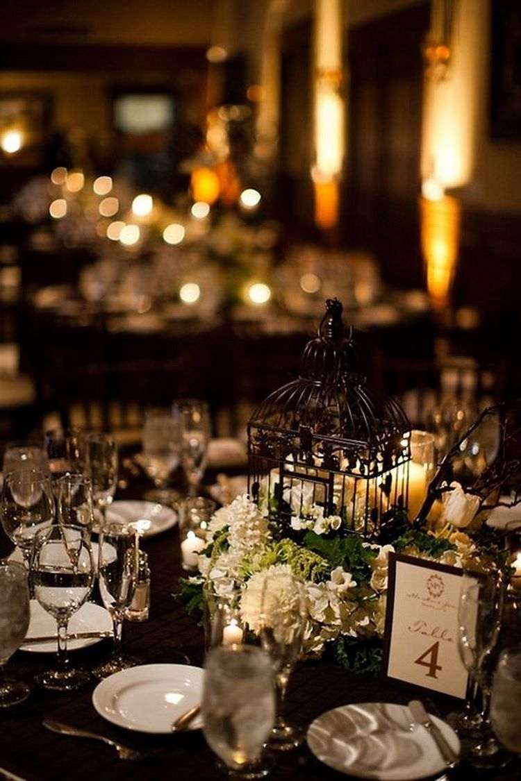 Black and gold wedding decoration ideas art deco style table setting