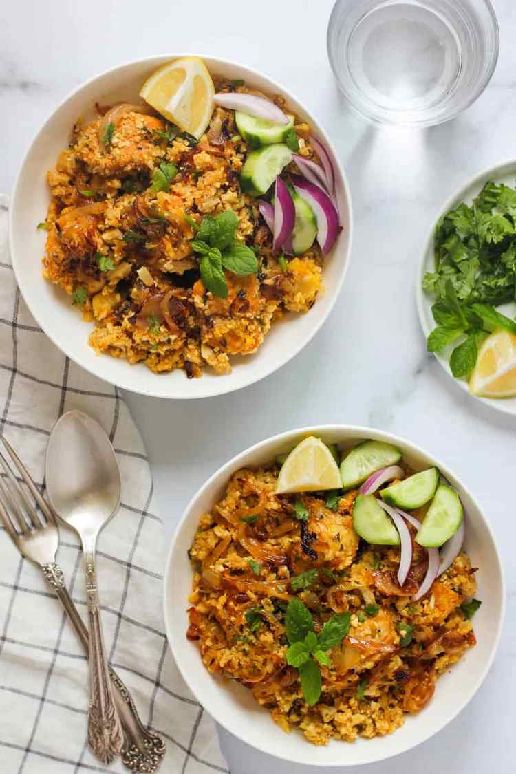Cauliflower Rice and Chicken Biryani recipe