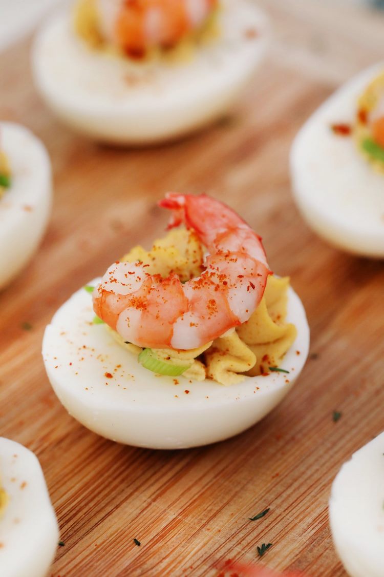 Deviled Eggs with Shrimp elegant party food recipes