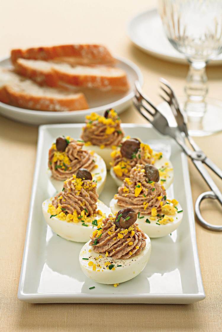 Deviled eggs with tuna mousse easy appetizers recipes