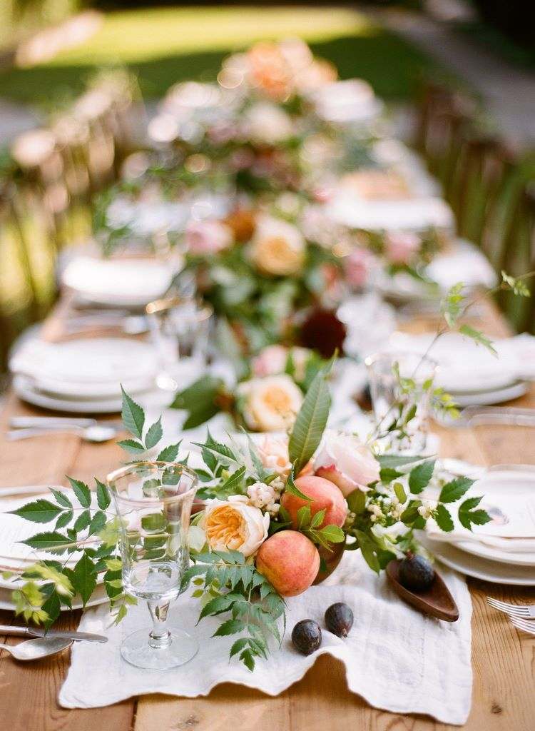 Fruit and flower wedding centerpieces a fresh accent on the table