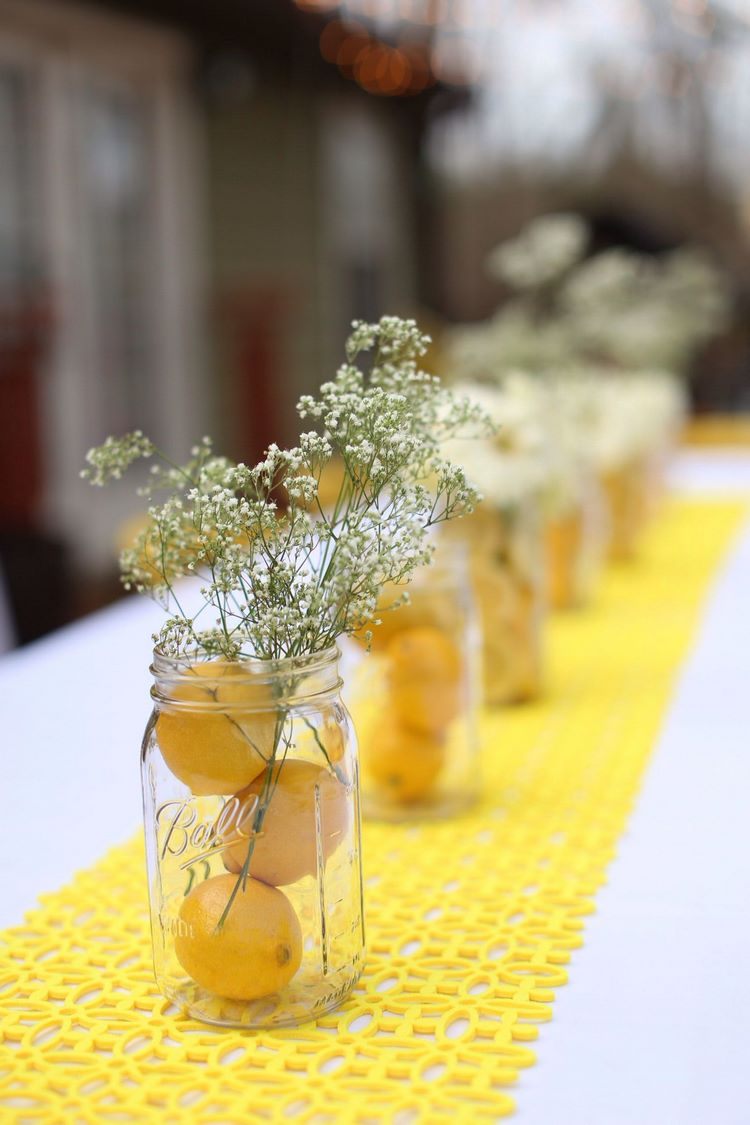 Fruits and flowers wedding centerpiece DIY ideas