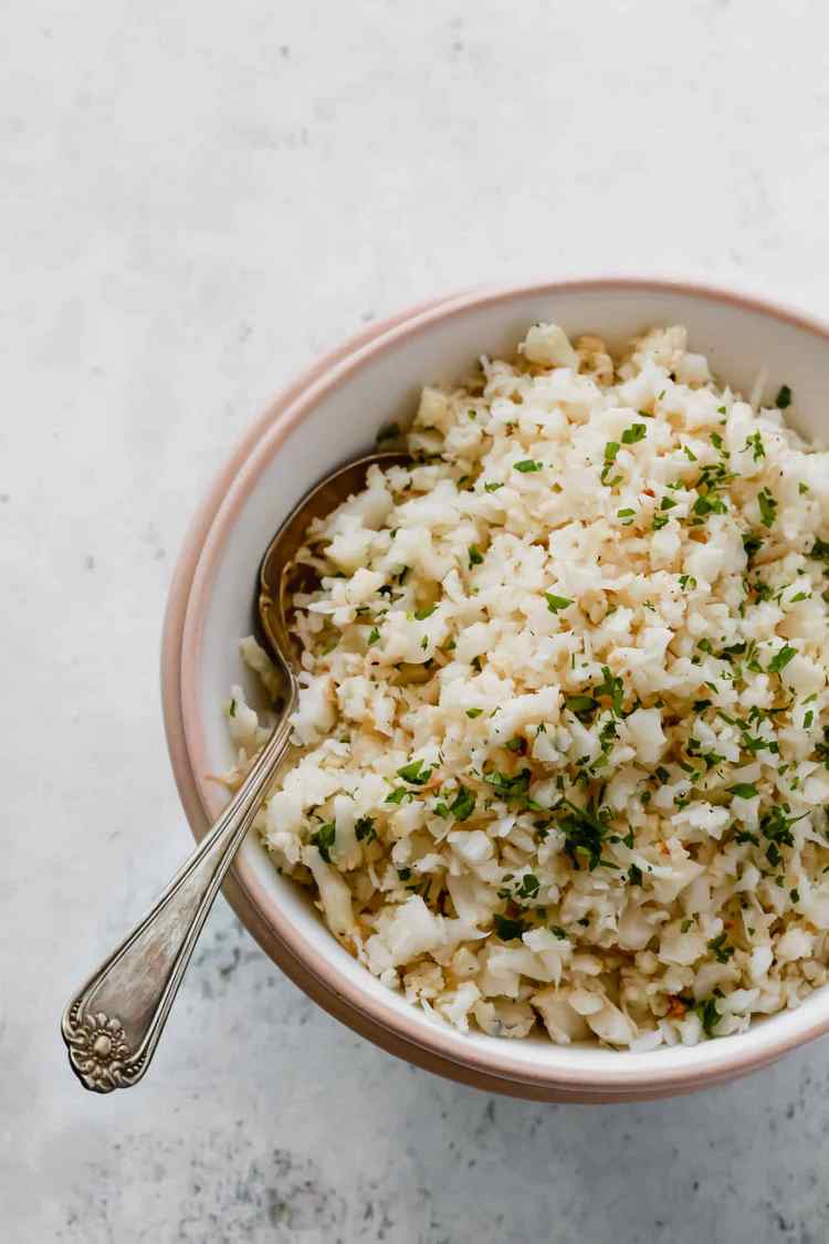 Vegetarian Garlic Parmesan Cauliflower Rice Recipe