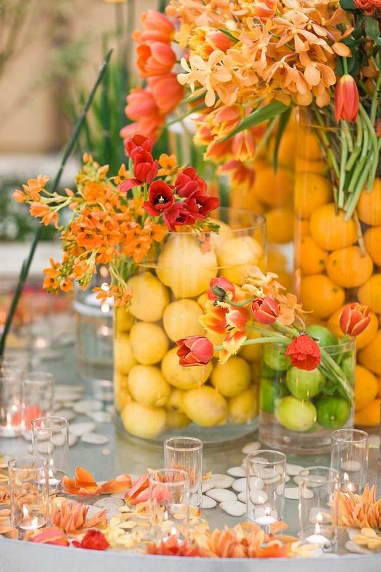 gorgeous fruits and flower design ideas and table centerpieces