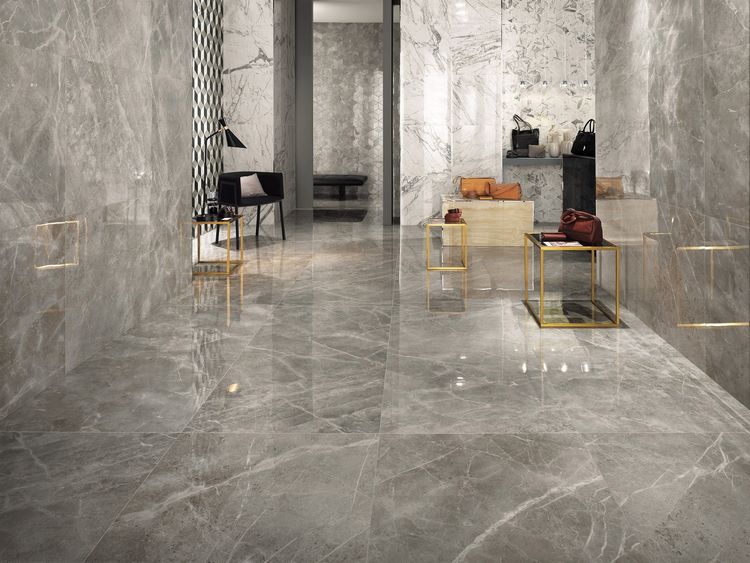 gray marble floor and walls contemporary design ideas