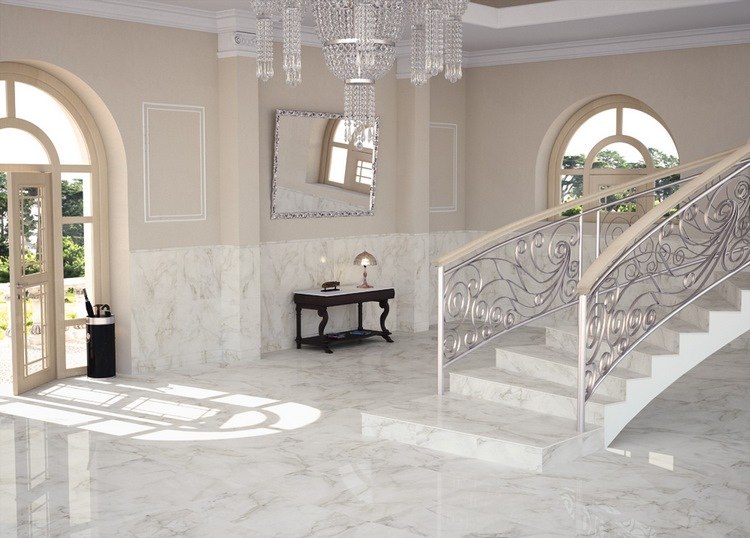 house entry with beautiful marble floor chandelier