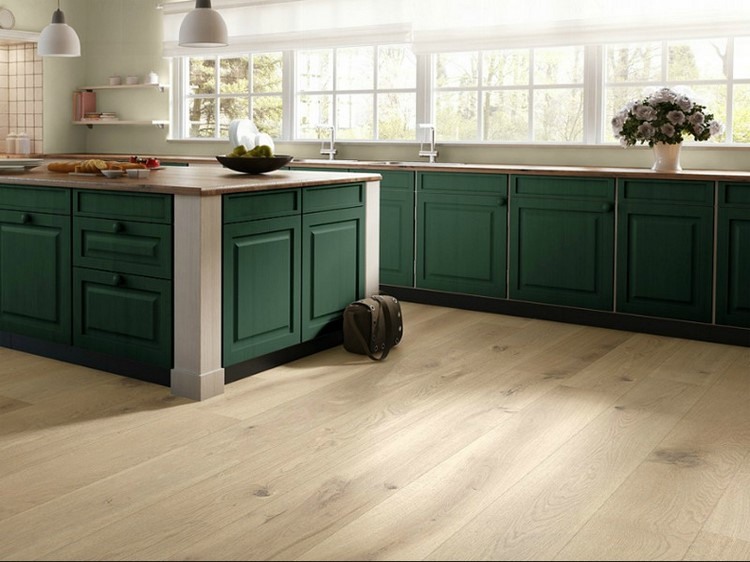 kitchen design ideas dark green cabinets light wood floor