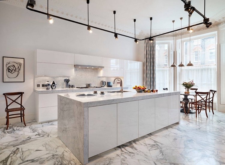 marble kitchen floor modern home design ideas