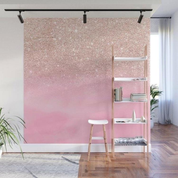 rose gold glitter paint for walls