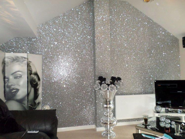 living room decor ideas silver glitter paint for walls 