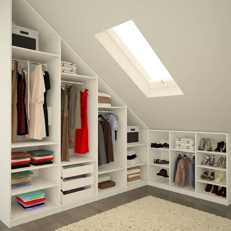 Attic-walk-in-closet-ideas-open-shelving-system-storage-space