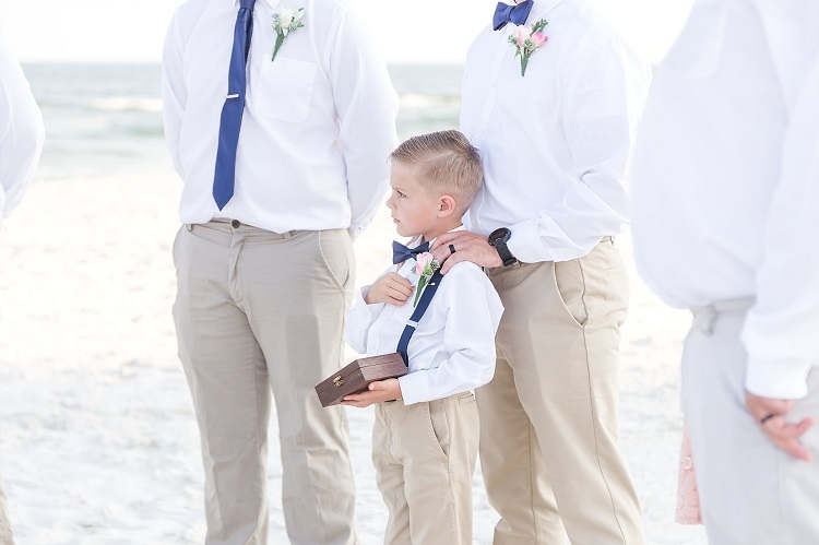 Beach wedding outfit for ring bearer groomsmen