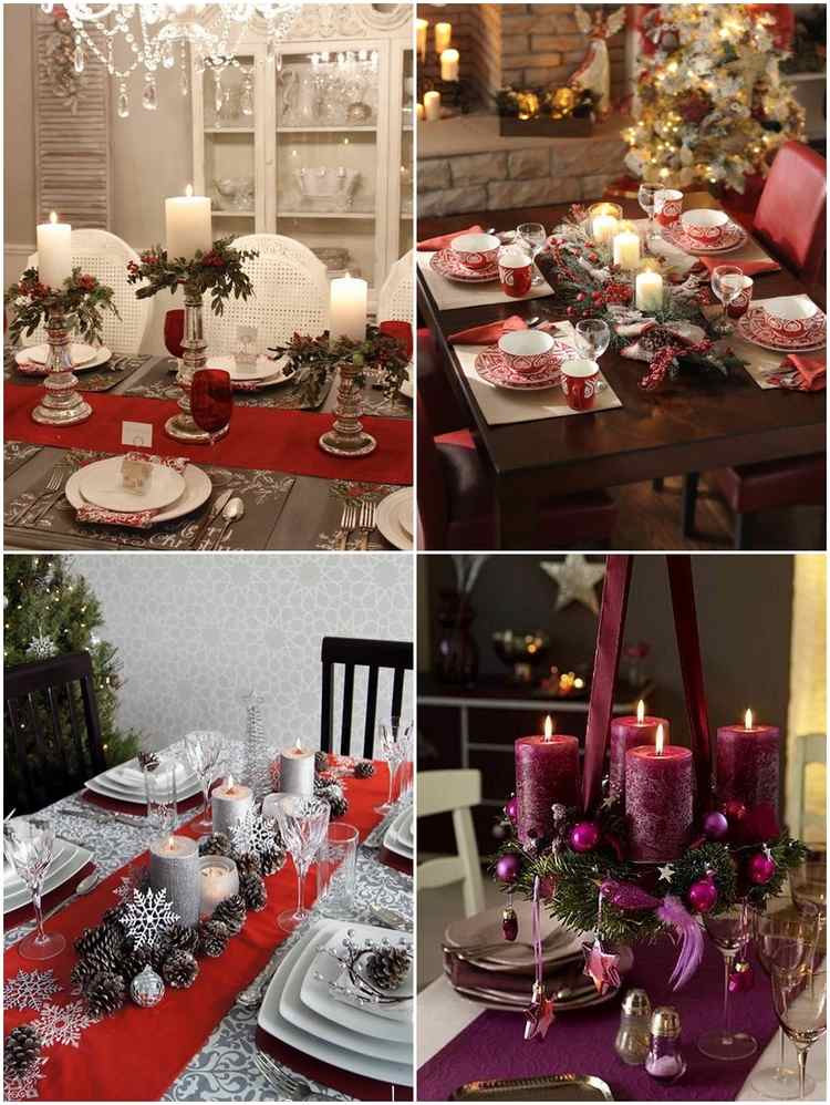DIY home decoration ideas Christmas candle centerpieces for dining tables 