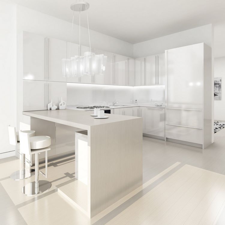 Modern white kitchen design minimalist interior ideas