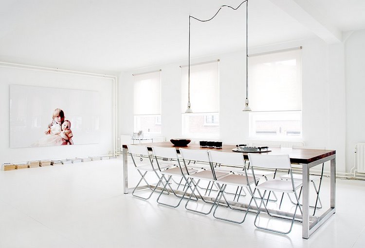 all white interior ideas minimalist dining room 