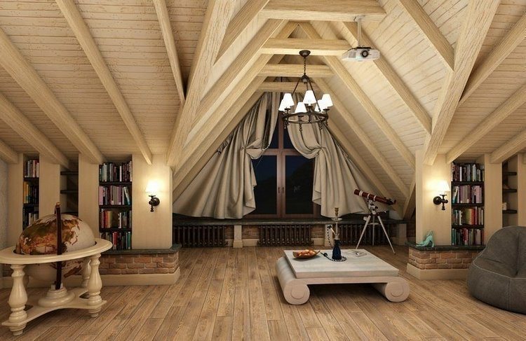 attic room design ideas hardwood floor white walls