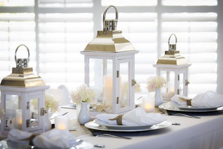 beautiful table decorating ideas DIY centerpieces lanterns with candles