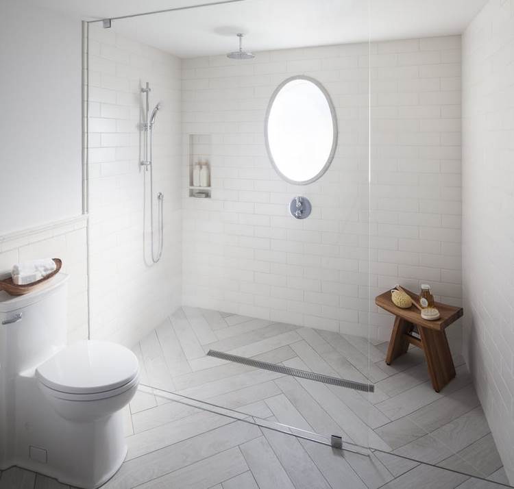 creative bathroom designs walk in shower with stool
