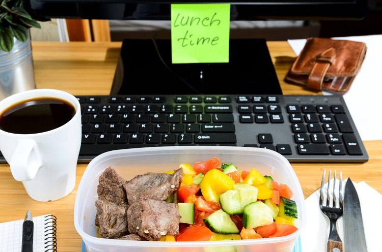 desktop dining lunch break when you work from home