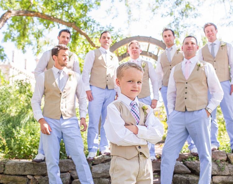 matching suits for groomsmen ring bearer and groom